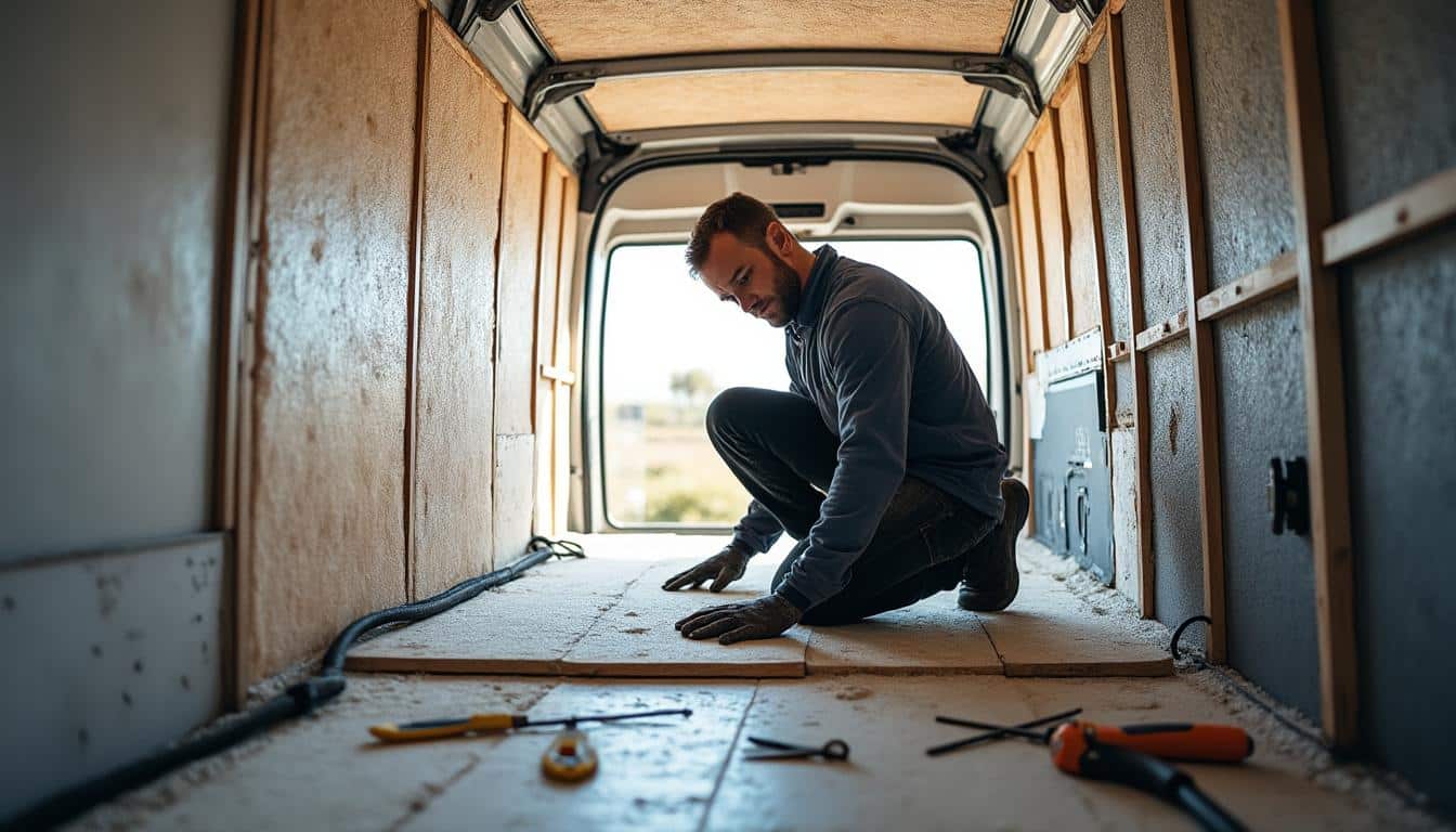 L’isolation thermique du toit sur un fourgon utilitaire dédié au transport